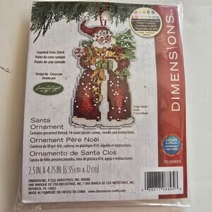 Dimensions Counted Cross Stitch Kit SANTA Ornament Kit 70-08895 Susan Winget